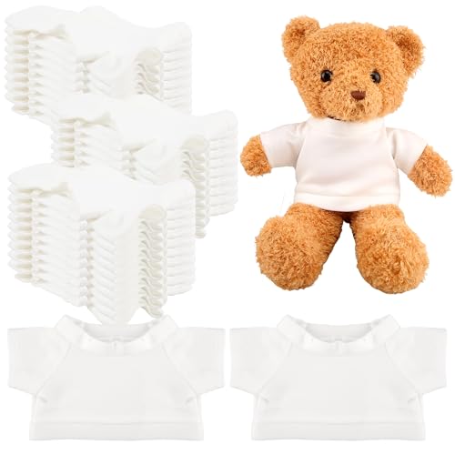 30 Stück Sublimationsbär-Kleidung, blanko, Stofftier-Shirt, Kapuzenpullover, weiße Teddybär-Kleidung für 35,6-45,7 cm große Stoffbären, Puppen zum Selbermachen (Farbstil 1) von Swakuta