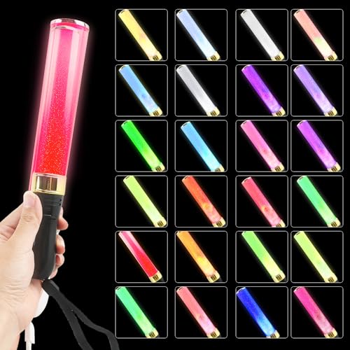 LED-Lichtstäbe, 24 Farben, wechselnde Leuchtstäbe, mehrfarbig, für Hochzeit, Club, Karneval, Konzerte, 3 Stück LED-Lichtstäbe, 24 Farben, wechselnde Leuchtstäbe, mehrfarbig, für Hochzeit, Club, Karneval, Konzerte, 3 Stück von Swakuta