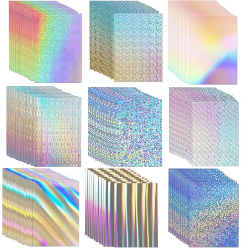 100 Blatt Holographic Cardstock 8.5 x 11, 250gsm/92lb Metallic Cardstock Glitter Shiny Iridescent Mirror Paper Dickes Kartenpapier für Bastelarbeiten Kartenherstellung Partydekoration Scrapbook 100 Blatt Holographic Cardstock 8.5 x 11, 250gsm/92lb Metallic Cardstock Glitter Shiny Iridescent Mirror Paper Dickes Kartenpapier für Bastelarbeiten Kartenherstellung Partydekoration Scrapbook von Swanaryo