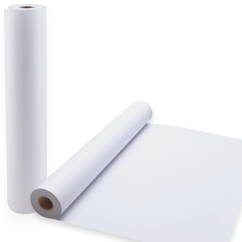 2 Stück weiße Papierrolle, 80 g/m², 43 cm x 20 m, recyceltes, dickes Kunstpapier zum Zeichnen, Malen, Skizzieren, Hintergrund, für Poster, Pinnwände und große Kunstwerke 2 Stück weiße Papierrolle, 80 g/m², 43 cm x 20 m, recyceltes, dickes Kunstpapier zum Zeichnen, Malen, Skizzieren, Hintergrund, für Poster, Pinnwände und große Kunstwerke von Swanaryo
