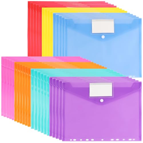 40 Stück Dokumententasche A4, 7 Farben Dokumentenmappe mit 11 Lochrand und Etikettentasche, Transparent A4 Dokumententasche Sammelmappe für Dokumente Organisiere 40 Stück Dokumententasche A4, 7 Farben Dokumentenmappe mit 11 Lochrand und Etikettentasche, Transparent A4 Dokumententasche Sammelmappe für Dokumente Organisiere von Swanaryo