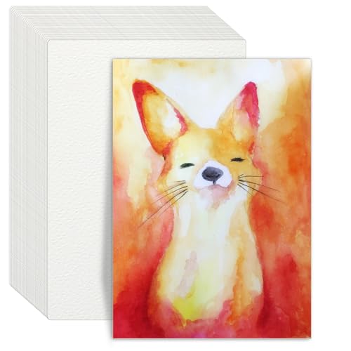 60 Blatt Aquarellpapier A4, Zeichenblock 300g/㎡ Watercolor Paper Aquarell Block für DIY Basteln Gouache Acryl Zeichnen (21x29,7 cm) von Swanaryo