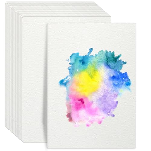 60 Blatt Aquarellpapier A5, Zeichenblock 300g/㎡ Watercolor Paper Aquarell Block für DIY Basteln Gouache Acryl Zeichnen (14,8 x21 cm) von Swanaryo