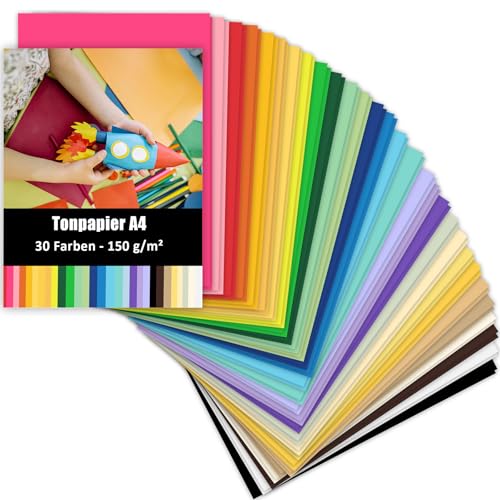 60 Blatt Tonpapier A4 Bunt, 30 Farben 150 g/m² Tonzeichenpapier A4, Buntes Papier, Bastelpapier Bunt, Tonkarton, Farbiges Papier für Origami und Bastelprojekt 60 Blatt Tonpapier A4 Bunt, 30 Farben 150 g/m² Tonzeichenpapier A4, Buntes Papier, Bastelpapier Bunt, Tonkarton, Farbiges Papier für Origami und Bastelprojekt von Swanaryo