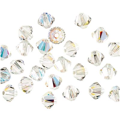 Glasschliff-Perle crystal AB 4mm 25 Stück von Rico Design