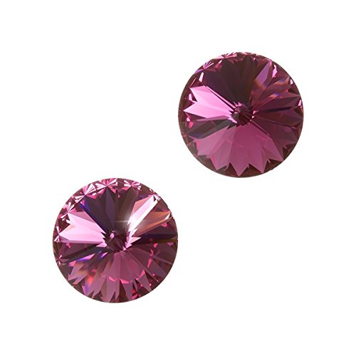 Swarovski 1122 Rivoli Kristallsteine, Rose F, 12 mm, 2 Stück Swarovski 1122 Rivoli Kristallsteine, Rose F, 12 mm, 2 Stück von Swarovski
