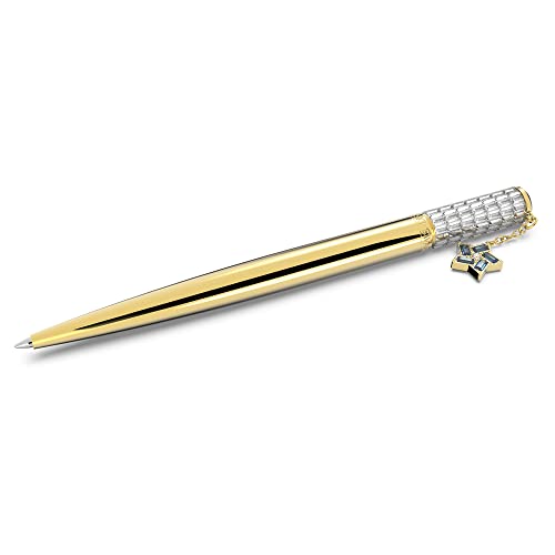 Swarovski Celebration 2022 Kugelschreiber, Weißer Stift mit Goldlegierungsschicht, Edlen Swarovski Kristallen und Sternanhänger von Swarovski