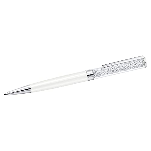 Swarovski Crystalline Kugelschreiber, Weißer, Verchromter Stift mit Edlen Swarovski Kristallen von Swarovski