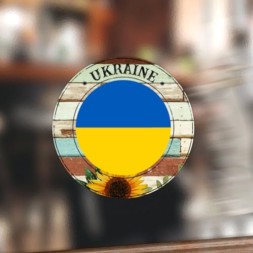 Swavecat 50 runde Ukraine-Flaggenaufkleber, runde Aufkleber, nationale symbolische Aufkleber, Ukraine, Vinyl, rund, für Autofenster, Wand, Flasche, Taschen, Box, Glas, 10,2 cm, Flagge, Stoßstange, Swavecat 50 runde Ukraine-Flaggenaufkleber, runde Aufkleber, nationale symbolische Aufkleber, Ukraine, Vinyl, rund, für Autofenster, Wand, Flasche, Taschen, Box, Glas, 10,2 cm, Flagge, Stoßstange, von Swavecat