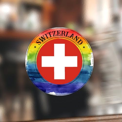 Swavecat Regenbogen-Flagge, Schweiz-Flagge, Aufkleber, Geschenk, Weltreisender, runder Aufkleber, Auto-Aufkleber, Schweiz, Vinyl-Tag, Aufkleber, für Party, Hochzeit, Gastgeschenk, Geschenkkarten, 10,2 Swavecat Regenbogen-Flagge, Schweiz-Flagge, Aufkleber, Geschenk, Weltreisender, runder Aufkleber, Auto-Aufkleber, Schweiz, Vinyl-Tag, Aufkleber, für Party, Hochzeit, Gastgeschenk, Geschenkkarten, 10,2 von Swavecat
