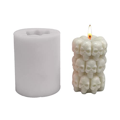 3D-Totenkopf-Harz-Form, Silikon-Totenkopf-Form, Formen für Epoxidharz, Gießkunst, Halloween-Dekorationen für Zuhause von Sweeaau