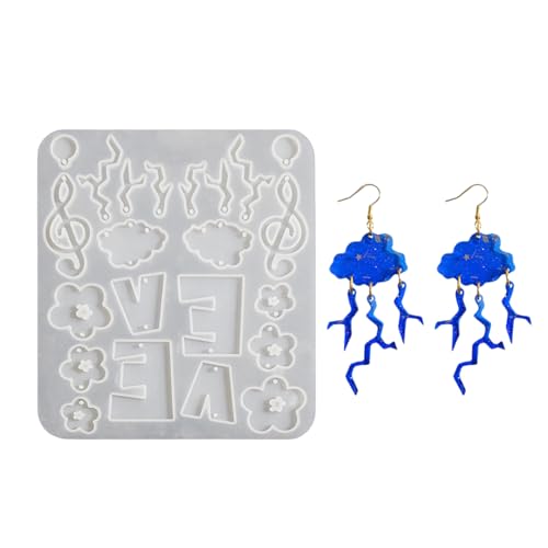 Bastel-Enthusiasten, Herz-Blumen-Effekt, stabiles Silikon-Zubehör zum Personalisieren von Ohrringen und Anhängern, Ornament-Ohrring-Anhängern von Sweeaau