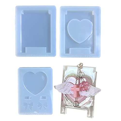 Harz-Schlüsselanhänger-Form, Silikon, faltbar, Teller, Anhänger, Herz, Fotorahmen, Schmuckherstellung, Formen-Set mit Loch, Epoxid-Buchstaben Harz-Schlüsselanhänger-Form, Silikon, faltbar, Teller, Anhänger, Herz, Fotorahmen, Schmuckherstellung, Formen-Set mit Loch, Epoxid-Buchstaben von Sweeaau