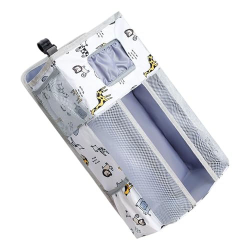 Multifunktionale Aufbewahrungstasche für Babybetten, Oxford-Stoff, mit Reißverschlussfächern und verstärkten Haken-Designs, Baby-Nachttische, hängende Aufbewahrungstasche Multifunktionale Aufbewahrungstasche für Babybetten, Oxford-Stoff, mit Reißverschlussfächern und verstärkten Haken-Designs, Baby-Nachttische, hängende Aufbewahrungstasche von Sweeaau