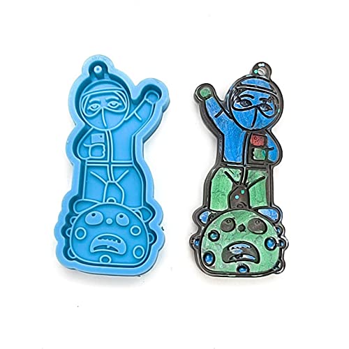 Schmuckgussformen für Puppen, Silikonanhänger, Harzformen mit Loch zum Aufhängen, Anhänger, Charms, Schmuckherstellung, T-Schlüsselanhänger, Silikonform mit Löchern für Epoxidharz von Sweeaau