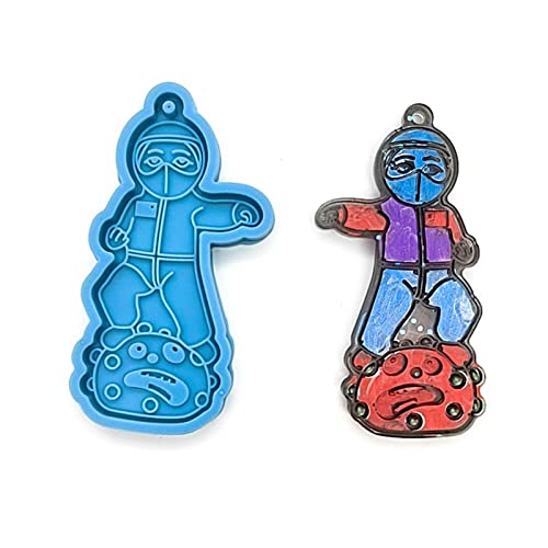 Schmuckgussformen für Puppen, Silikonanhänger, Harzformen mit Loch zum Aufhängen, Anhänger, Charms, Schmuckherstellung, T-Schlüsselanhänger, Silikonform mit Löchern für Epoxidharz von Sweeaau
