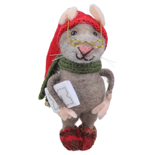 Sweeaau Nadelfilz Modell Weihnachten Cartoon Wolle gefilzt Mäuse Miniaturfigur Puppen für Wohnkultur oder Mottopartys Nadelfilz von Sweeaau