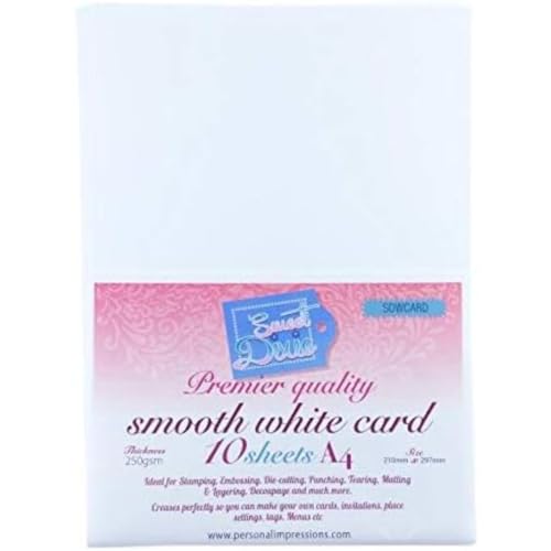 Sweet Dixie Premier Quality Glatter Weisser Karton (10 Blaetter), Papier, 33.7 x 21.5 x 0.3 cm von Sweet Dixie