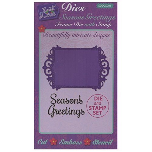 Sweet Dixie Seasons Greetings Rahmen Stanz und Stempelset, Synthetisches Material, Grau, 29.4 x 15.8 x 0.9 cm Sweet Dixie Seasons Greetings Rahmen Stanz und Stempelset, Synthetisches Material, Grau, 29.4 x 15.8 x 0.9 cm von Sweet Dixie