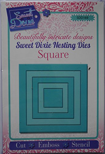 Sweet Dixie Verschachtelte Quadrate Stanze, Metall, Grau, 23.3 x 14.7 x 1 cm von Sweet Dixie