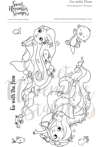 Sweet November Stamps, clear stamp, Go with the Flow von Sweet November Stamps