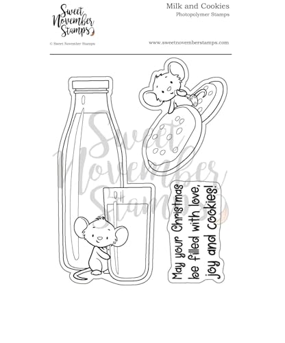 Sweet November Stamps, clear stamp, Milk and Cookies von Sweet November Stamps