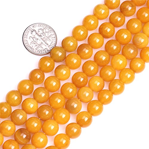 8mm Round Yellow Agate Beads Strand 15 Inch Jewelry Making Beads by Sweet & Happy Girl's Gemstone Art Beads von Sweet & Happy Girl's Gemstone Art Beads