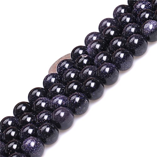 Runde blaue Sandsteinperlen für Schmuckherstellung, 10 mm, 38,1 cm von Sweet & Happy Girl's Gemstone Art Beads