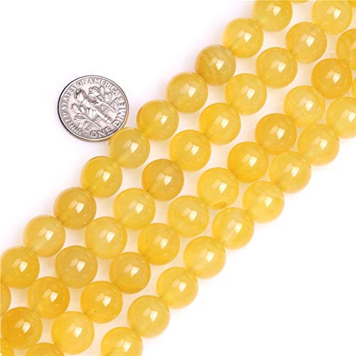 SHG Store Schmuckperlen, rund, 10 mm, Achat, 38,1 cm, Gelb von Sweet & Happy Girl's Gemstone Art Beads