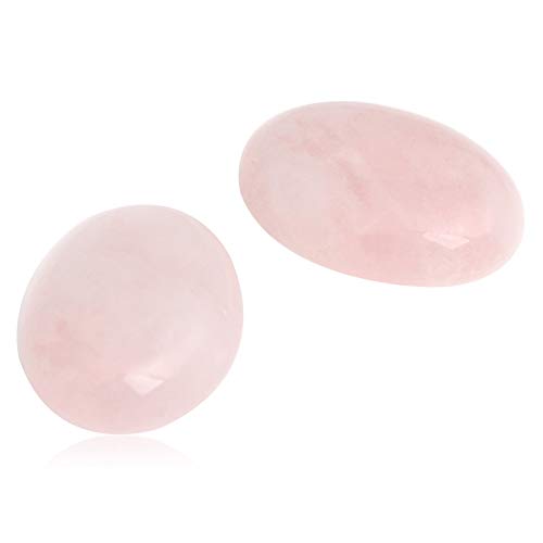 SHGbeads Rosenquarz, oval, Cabochon, flache Rückseite, Kuppel für Schmuck, Ringe, Anhänger, 18 x 25 mm, 5 Stück SHGbeads Rosenquarz, oval, Cabochon, flache Rückseite, Kuppel für Schmuck, Ringe, Anhänger, 18 x 25 mm, 5 Stück von Sweet & Happy Girl's Gemstone Art Beads