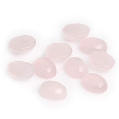 SHGbeads Rosenquarz, oval, Cabochon, flache Rückseite, Kuppel für Schmuck, Ringe, Anhänger, 8 x 10 mm, 5 Stück SHGbeads Rosenquarz, oval, Cabochon, flache Rückseite, Kuppel für Schmuck, Ringe, Anhänger, 8 x 10 mm, 5 Stück von Sweet & Happy Girl's Gemstone Art Beads