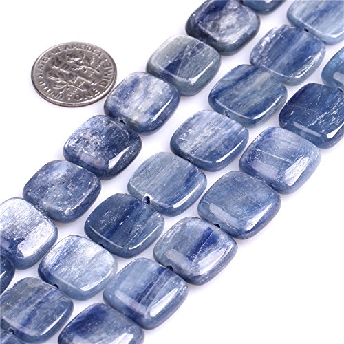 14mm Quadratisch Blau Kyanite Edelstein Perlen Strang 15 Zoll, Schmuckherstellung Perlen von Sweet & Happy Girl's Gemstone Beads Strand