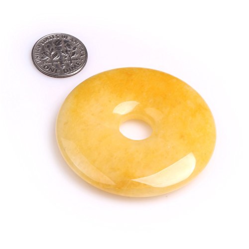 Donut-Perlen für Schmuckherstellung, natürliche Ringe, rund, 50 mm, gelbe Jade, 1 Stück Donut-Perlen für Schmuckherstellung, natürliche Ringe, rund, 50 mm, gelbe Jade, 1 Stück von Sweet & Happy Girl's Gemstone Beads Strand