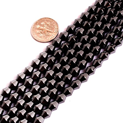 Hämatit-Perlen 6 x 6 mm schwarz Hämatit magnetisch für Schmuckherstellung 38,1 cm von Sweet & Happy Girl's Gemstone Beads Strand