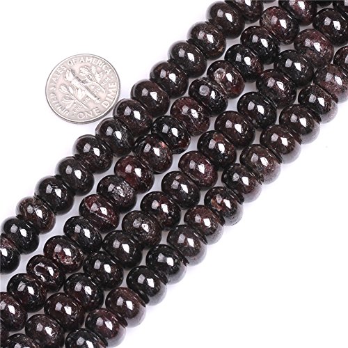 Rondelle Granat-Perlen für Schmuckherstellung, 6 x 10 mm von Sweet & Happy Girl's Gemstone Beads Strand