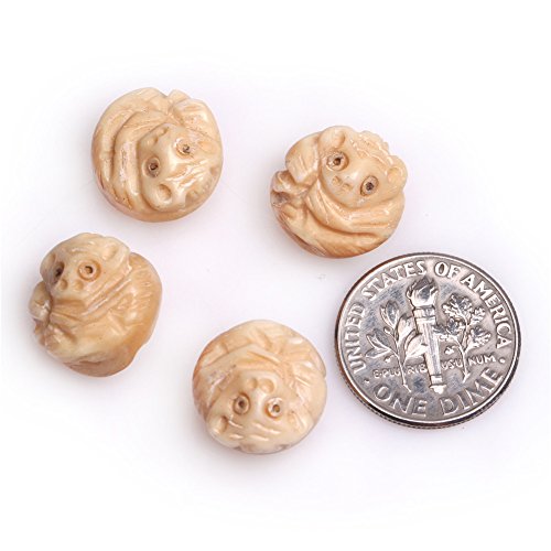 SHGbeads Natürliche geschnitzte Knochen Cabochon-Perlen für Schmuckherstellung, 13 mm, Weiß, 14 Stück, Yellow Animal Monkey, 13 mm SHGbeads Natürliche geschnitzte Knochen Cabochon-Perlen für Schmuckherstellung, 13 mm, Weiß, 14 Stück, Yellow Animal Monkey, 13 mm von Sweet & Happy Girl's Gemstone Beads Strand