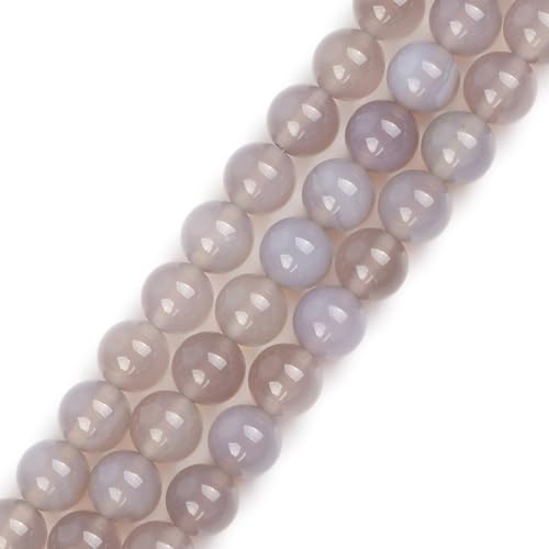 Sweet & Happy Girl'S Store 8mm Edelstein Grau Achat Perlen Strang 15 Zoll Schmuckherstellung Perlen von GEM-INSIDE CREATE YOUR OWN FASHION