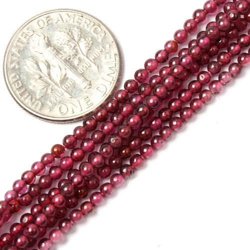 Sweet & Happy Girl's store 2mm runde Edelstein Granat Rocailles Strand 15 Zoll Schmuckherstellung Perlen von Sweet & Happy Girl's Gemstone Beads Strand