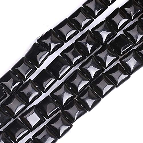 Sweet & Happy Girl's store10mm Quadrat Edelstein schwarz Achat Perlen Strang 15 InchJewellery, die Korn- von Sweet & Happy Girl's Gemstone Beads Strand