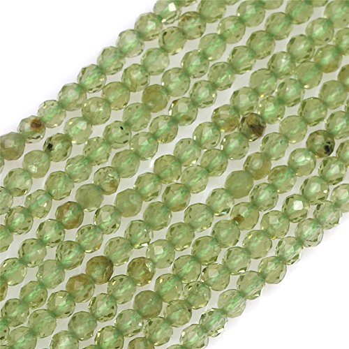 SHGbeads 2 mm Peridot Halbedelstein rund facettierte lose Perlen für Schmuckherstellung DIY Handwerk Zubehör 38,1 cm von Sweet & Happy Girl's Gemstone Beads
