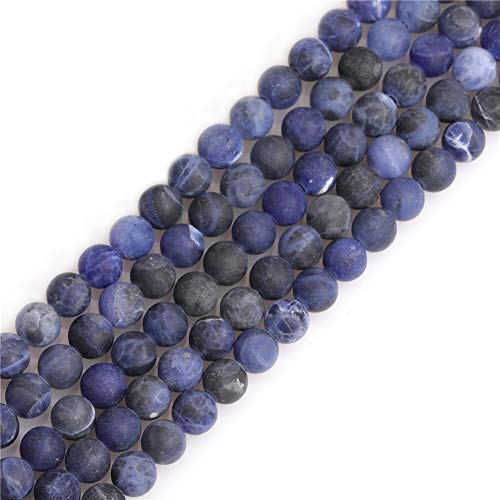 SHGbeads Perlen aus Sodalith, 6 mm, matt, blau, Halbedelstein, rund, lose Perlen für Schmuckherstellung, Basteln, Bastelbedarf, 38,1 cm von GEM-INSIDE CREATE YOUR OWN FASHION