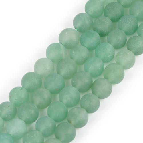 SHGbeads 8 mm matt-grüner Aventurin-Jade-Halbedelstein, runde lose Perlen für Schmuckherstellung, Handarbeit, 38,1 cm von GEM-INSIDE CREATE YOUR OWN FASHION