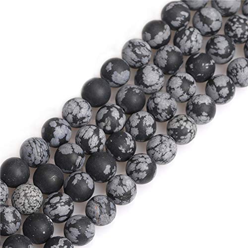 Sweet & Happy Girl's Store SHGbeads Schneeflocken-Obsidian-Jaspis, Halbedelstein, rund, lose Perlen für Schmuckherstellung, DIY, Handarbeit, Bastelbedarf, 8 mm, matt, schwarz, 38,1 cm Sweet & Happy Girl's Store SHGbeads Schneeflocken-Obsidian-Jaspis, Halbedelstein, rund, lose Perlen für Schmuckherstellung, DIY, Handarbeit, Bastelbedarf, 8 mm, matt, schwarz, 38,1 cm von GEM-INSIDE CREATE YOUR OWN FASHION