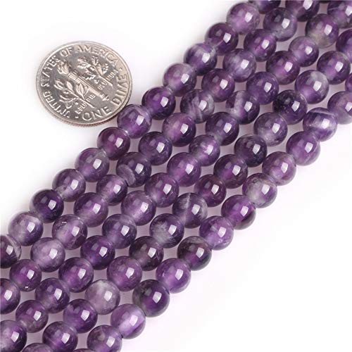 Sweet & Happy Girl's Store SHGbeads lila Amethyst, lose Perlen für Schmuckherstellung, rund, 6 mm, großes Loch, 1,5 mm - 2 mm, 38,1 cm Sweet & Happy Girl's Store SHGbeads lila Amethyst, lose Perlen für Schmuckherstellung, rund, 6 mm, großes Loch, 1,5 mm - 2 mm, 38,1 cm von GEM-INSIDE CREATE YOUR OWN FASHION