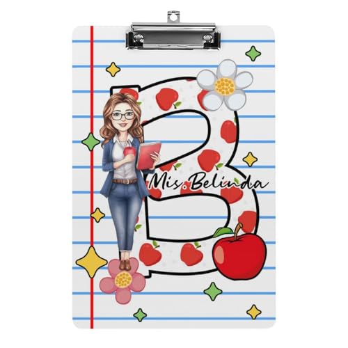Personalisierte Acryl-Klemmbretter mit Metallclip, individuelles niedliches Lehrer-Klemmbrett mit Namens-Porträt, Geschenk für Lehrer, Studenten, Frauen, Klassenzimmer, Büro, Schule (Hochformat 10 Personalisierte Acryl-Klemmbretter mit Metallclip, individuelles niedliches Lehrer-Klemmbrett mit Namens-Porträt, Geschenk für Lehrer, Studenten, Frauen, Klassenzimmer, Büro, Schule (Hochformat 10 von SweetJECCU