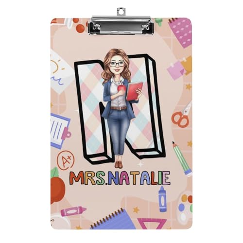 Personalisierte Acryl-Klemmbretter mit Metallclip, individuelles niedliches Lehrer-Klemmbrett mit Namens-Porträt, Geschenk für Lehrer, Studenten, Frauen, Klassenzimmer, Büro, Schule (Hochformat 7 Personalisierte Acryl-Klemmbretter mit Metallclip, individuelles niedliches Lehrer-Klemmbrett mit Namens-Porträt, Geschenk für Lehrer, Studenten, Frauen, Klassenzimmer, Büro, Schule (Hochformat 7 von SweetJECCU