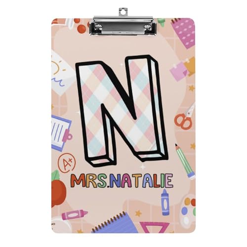 Personalisierte Acryl-Klemmbretter mit Metallclip, individuelles niedliches Lehrer-Klemmbrett mit Namens-Porträt, Geschenk für Lehrer, Studenten, Frauen, Klassenzimmer, Büro, Schule (Stil 7, 31,8 x Personalisierte Acryl-Klemmbretter mit Metallclip, individuelles niedliches Lehrer-Klemmbrett mit Namens-Porträt, Geschenk für Lehrer, Studenten, Frauen, Klassenzimmer, Büro, Schule (Stil 7, 31,8 x von SweetJECCU