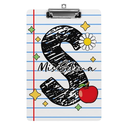 Personalisierte Acryl-Klemmbretter mit Metallclip, individuelles niedliches Lehrer-Klemmbrett mit Namens-Porträt, Geschenk für Lehrer, Studenten, Frauen, Klassenzimmer, Büro, Schule (Stil 9, 31,8 x Personalisierte Acryl-Klemmbretter mit Metallclip, individuelles niedliches Lehrer-Klemmbrett mit Namens-Porträt, Geschenk für Lehrer, Studenten, Frauen, Klassenzimmer, Büro, Schule (Stil 9, 31,8 x von SweetJECCU