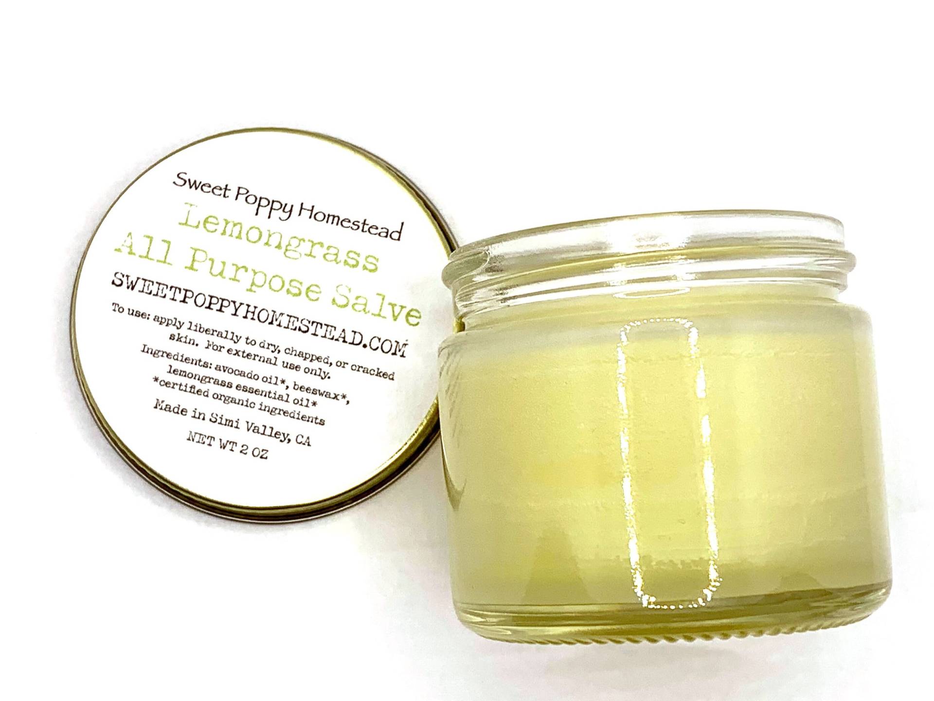 Bio Allzweck Lemongras Salve | 100% Natürliche Zero Waste Feuchtigkeitscreme von SweetPoppyHomestead