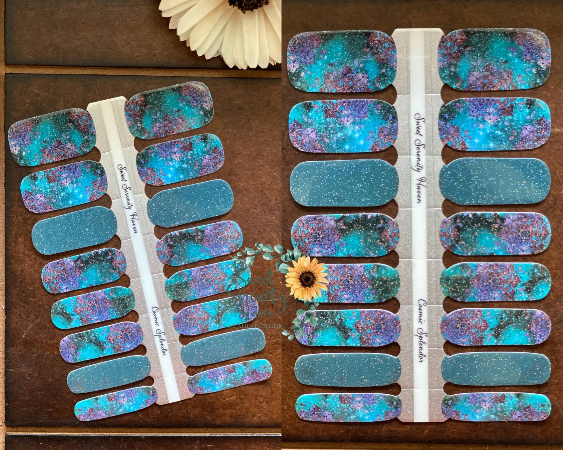 Cosmic Splendor Nail Polish Wraps; Blaue Und Lila Nagelstreifen; Holographic Glitzer; Galaxy Space Art Cosmic Splendor Nail Polish Wraps; Blaue Und Lila Nagelstreifen; Holographic Glitzer; Galaxy Space Art von SweetSerenityHaven